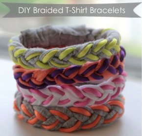 DIY Braided T-Shirt Bracelets | HelloGlow.co